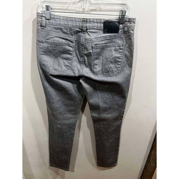 Calvin Klein Jeans Womens Size 29/8 Leggings Pewter Iridescent Silver Goblincore - Picture 2 of 11